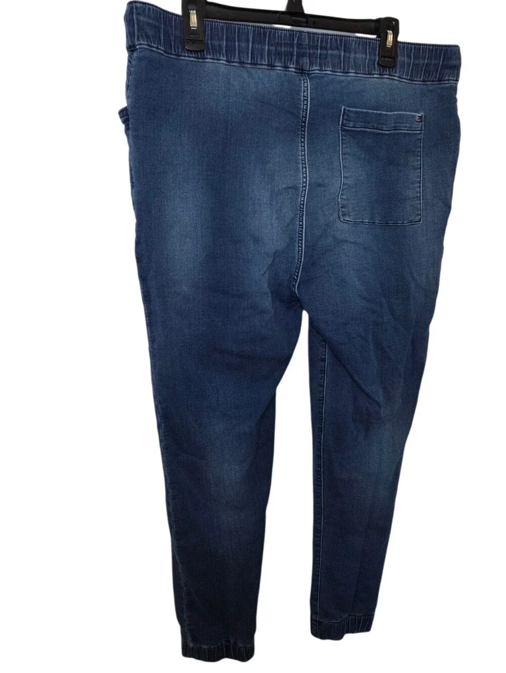 Tommy Hilfiger Men's Dark Blue Denim-Style Joggers with Drawstring - Picture 2 of 10